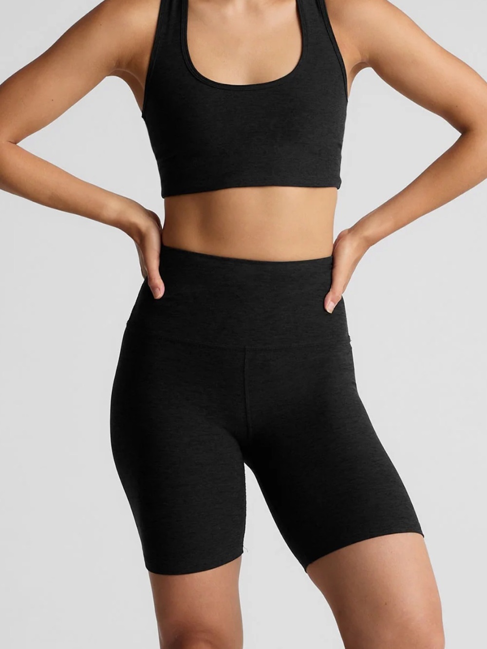Beyond Yoga Spacedye Keep Pace 7" Biker Shorts Size Medium in Darkest Night